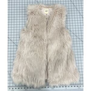 Gap Faux Fur Vest Pink XS I5